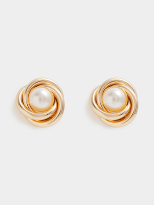 Twisted Bun Stud Earrings