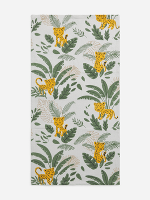 H & S Collection Multi Leaf Design Rug  70X140Cm