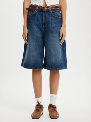Women's Cotton On Blue Lyocell Wide Denim Jort