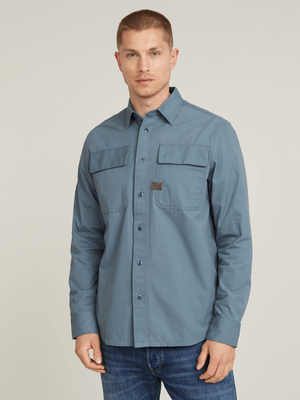 G-Star Men's  CPO Regular Medium Blue Shirt