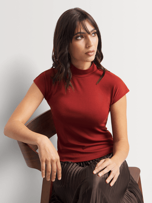 Highneck Extended Shoulder Top