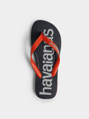 Mens Havianas  Top Logomania  2 Orange Flip Flops
