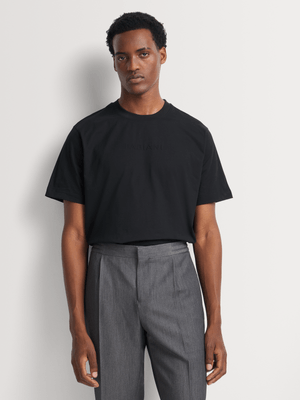 Fabiani Men's Black Embossing Logo T-Shirt