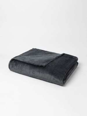 Recycled Waffle Mink Blanket Dark Slate 200x220