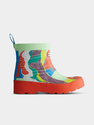 Older Kids HUNTER Multi Play Exploded Logo Print Boots