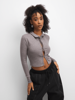 The Fix Women's Grey Top With Buckle
