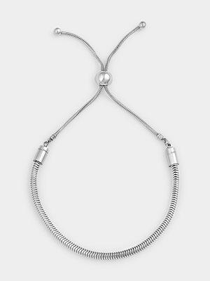Tempo Jewellery Silver Plated Stainless Steel Brazil Chain Slider Bracelet