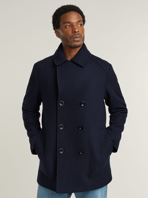 G-Star Men's Wool Dark Blue Peacoat