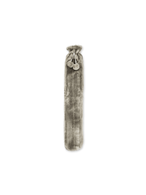 faux fur long hot water bottle taupe