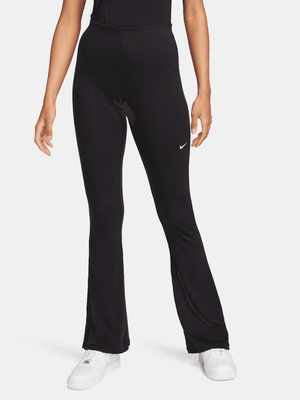 Nike Women's Nsw Chill Knit Black Tight Flared Leggings