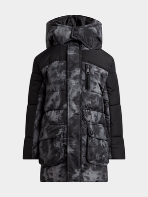 Jet Younger Boys Black Puffer Jacket