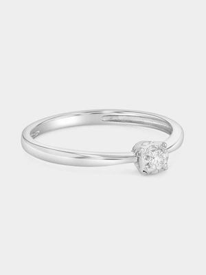 Sterling Silver Lab Grown Diamond Solitaire Ring