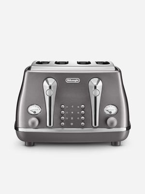 Delonghi Icona Metallics 4 Slice Toaster Grey