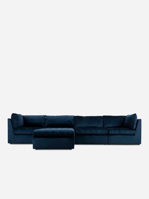 Oslo 5 Pc Modular Couch LuxGuard Velvet Stone