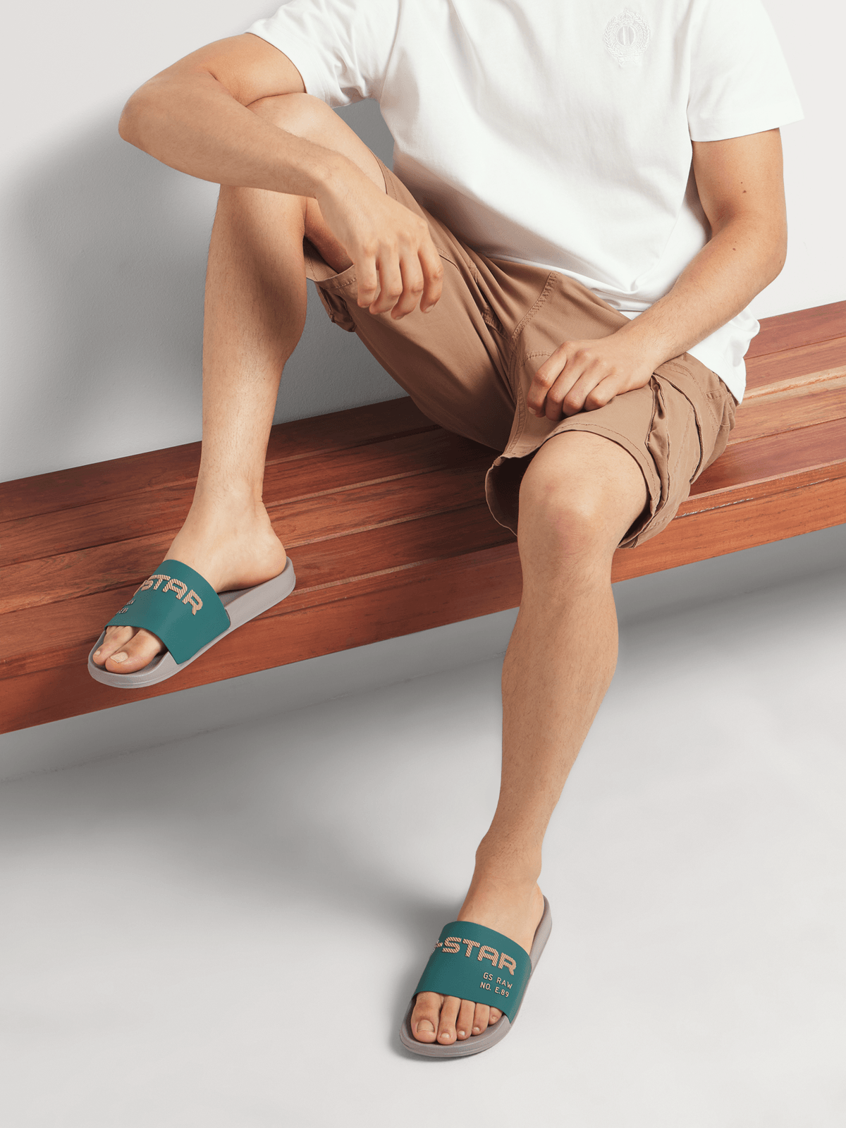 G-Star Men's Cart V Grey/Green Slides Bash