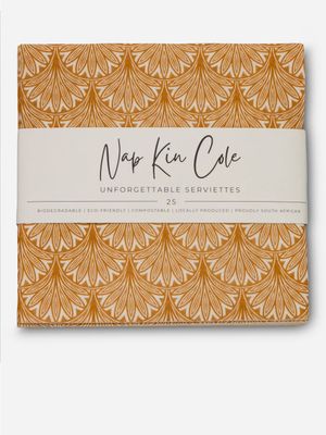Ochre Fans Paper Napkins 40x40