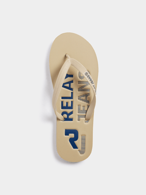 Relay Jeans Men's Natural/Navy Flip Flops