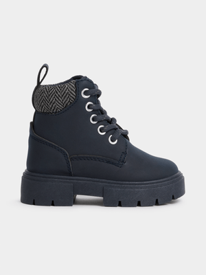 Jet Younger Boys Navy Utility Boots