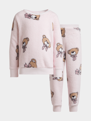 Exact Older Girl's Pink Teddy Sleepwear Set