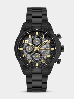 Police Soul Black Plated Black Dial Bracelet Watch