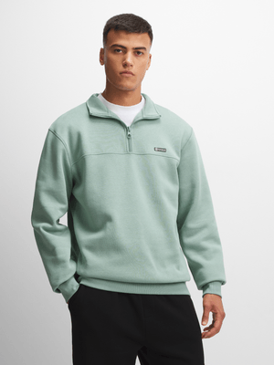 TS Mens 1/4 Zip Sage Funnel Sweat