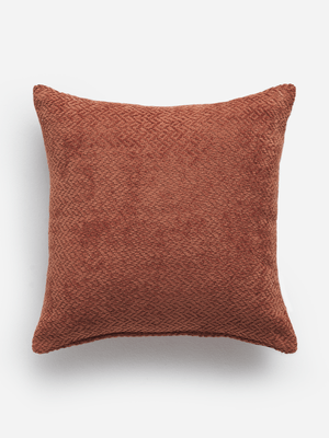 Jet Home Teracotta Chenille Chevron Scatter Cushion