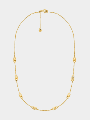 Michael Kors Sterling Silver Astor Link Station Necklace