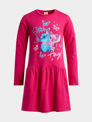 Jet Older Girls Pink Stitch & Angel Dress