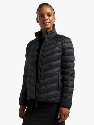 TS Womens Funnel Black Puffer Jacket