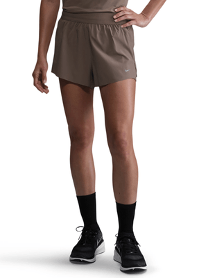 Nike Womens Dri-Fit Swift 2-In-1 Mink Brown Run Shorts