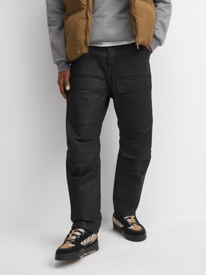 Redbat Men's Rhodium Coated Blackwash Tapered Jeans