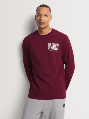 Men's Markham Graphic Crew Burgundy Sleepwear Top
