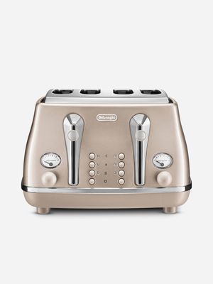 Delonghi Icona Metallics 4 Slice Toaster Beige