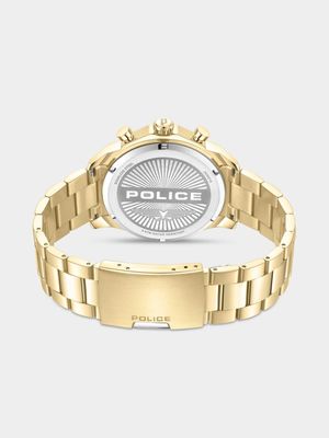 Police Rangy Gold Plated Black Dial Chronograph Bracelet Watch