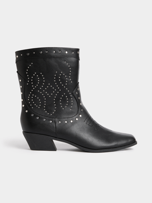 Exact Women's Black Western Studded Boots