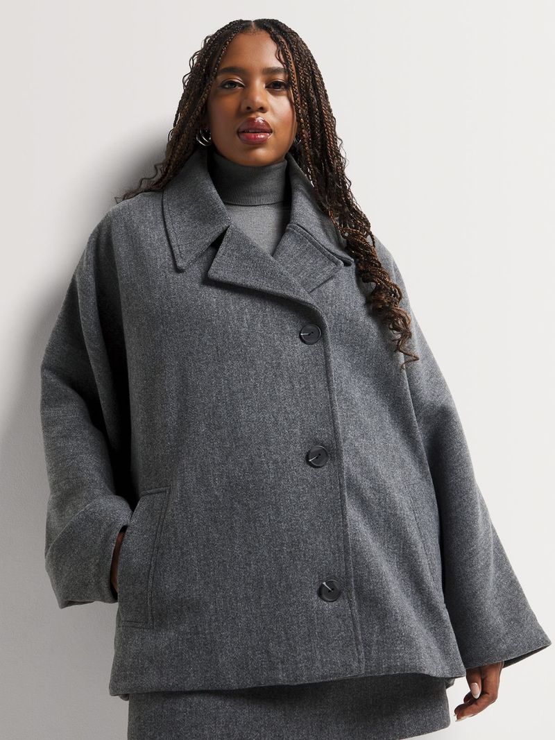 Melton Kimono Sleeve Coat - Bash.com