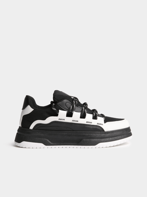 The FIX Men's Black & White Chuncky Skate Sneaker