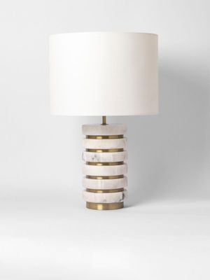 Marble Discs Table Lamp with Rechargeable Bulb