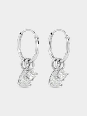 Sterling Silver Clear Cubic Zirconia Earrings