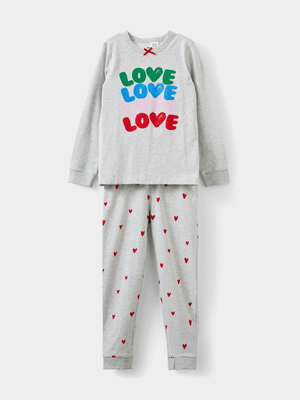 Cotton On Kids Grey Ava Long Sleeve Pyjama Set