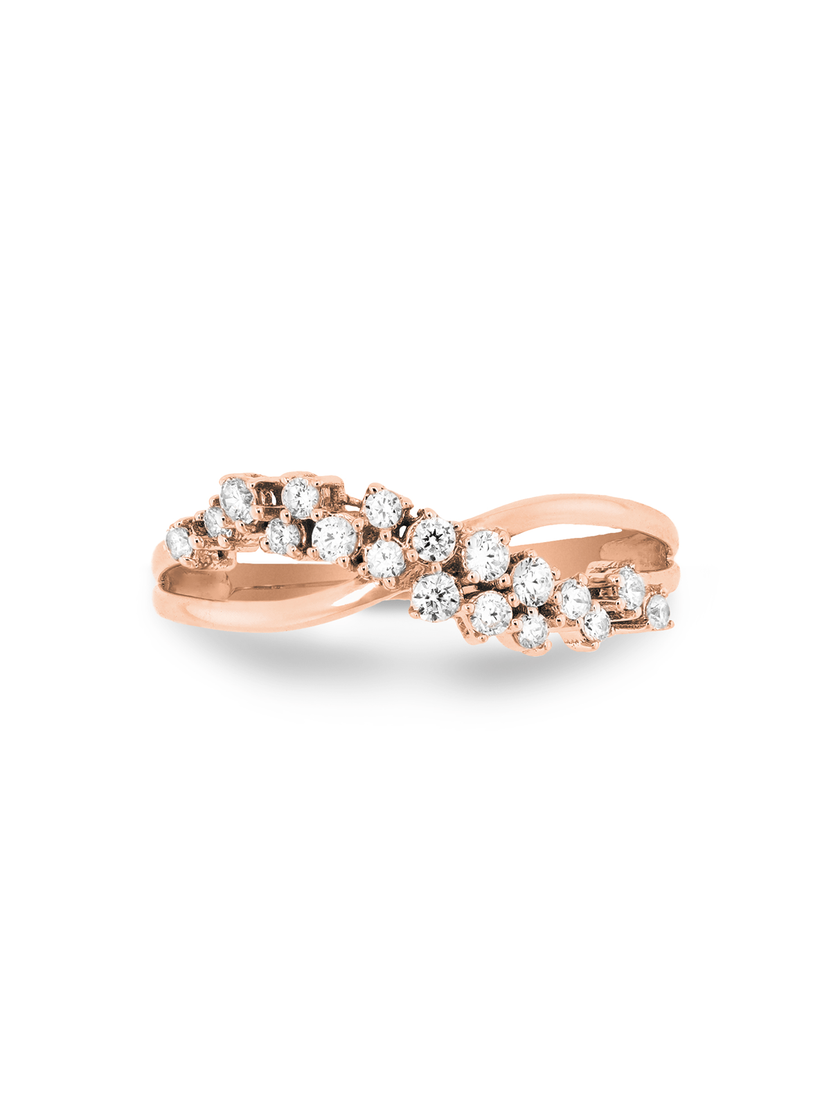 9ct Rose Gold 0.25ct Diamond Infinity Scatter Band | Bash