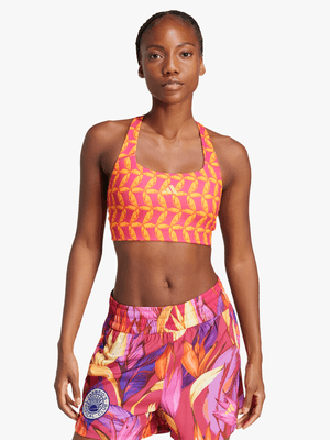 adidas X Farm Rio Womens Bright Orange/Pink Sports Bra