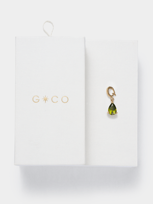 14ct Gold Plated Peridot Cubic Zirconia August Birthstone Charm