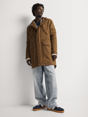 Relay Jeans Men's Padded Taupe Parka Jacket