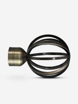 25mm Steel Rod Finial Globe Brushed Bronze