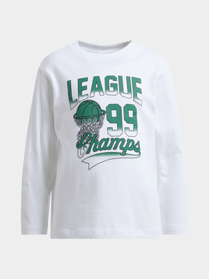 Exact Older Boy's White Graphic Print T-Shirt