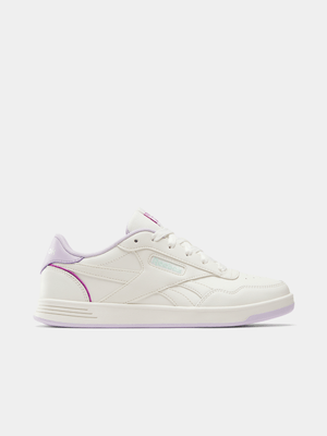 Reebok Womens Court Advance Clip Chalk/Digital/Purple Court Shoes