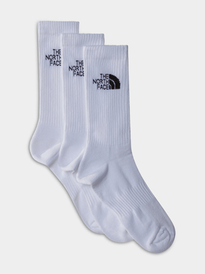 The North Face White Multi Sport Cush Crew 3P Socks