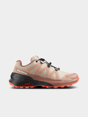 Salomon Womens Speedcross Peak Peach/Burgandy Trail Running Shoes