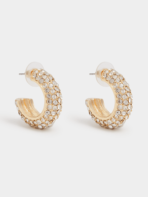 Embellished Huggie Hoops Earrings